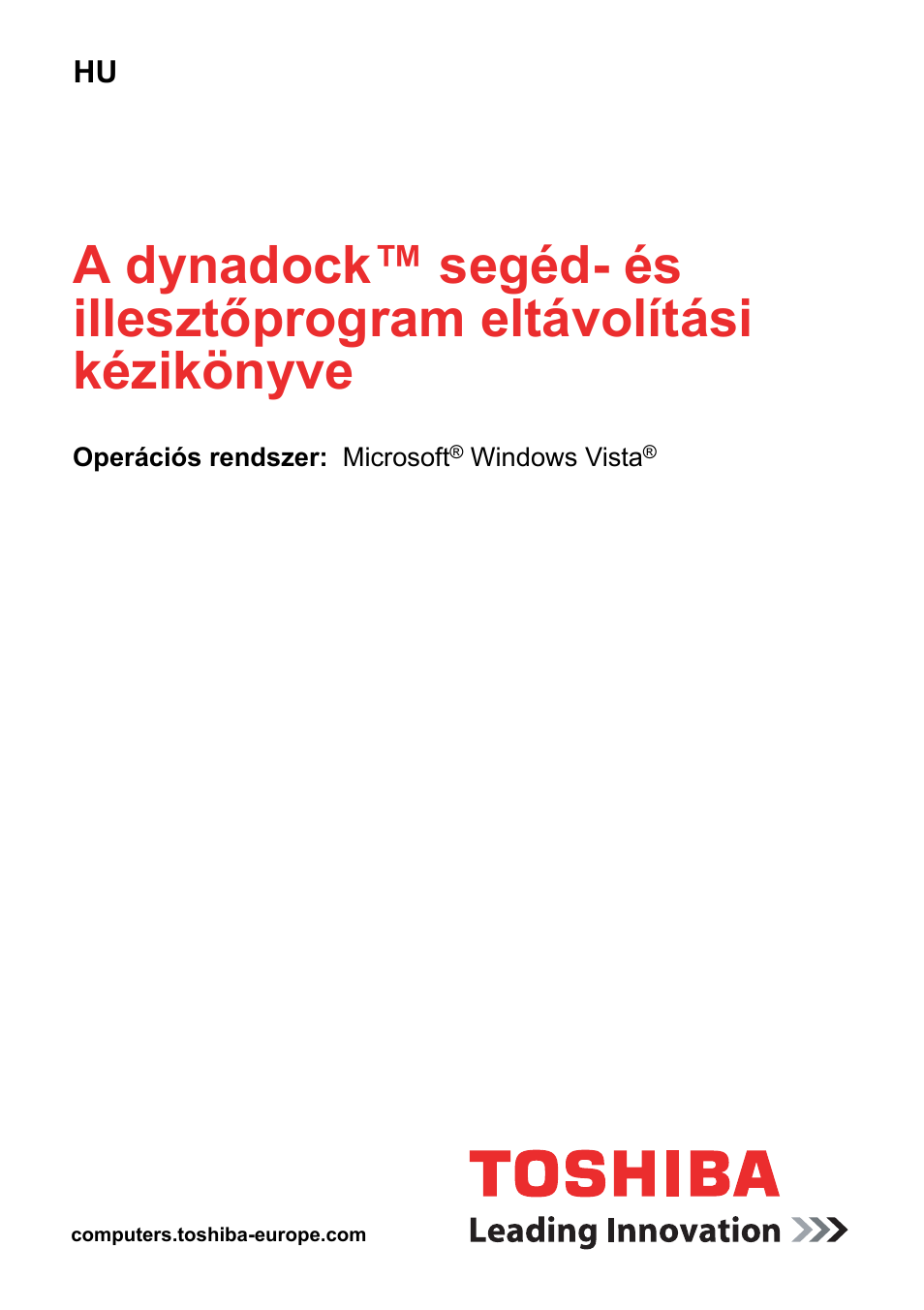 Magyar | Toshiba Dynadock User Manual | Page 85 / 132