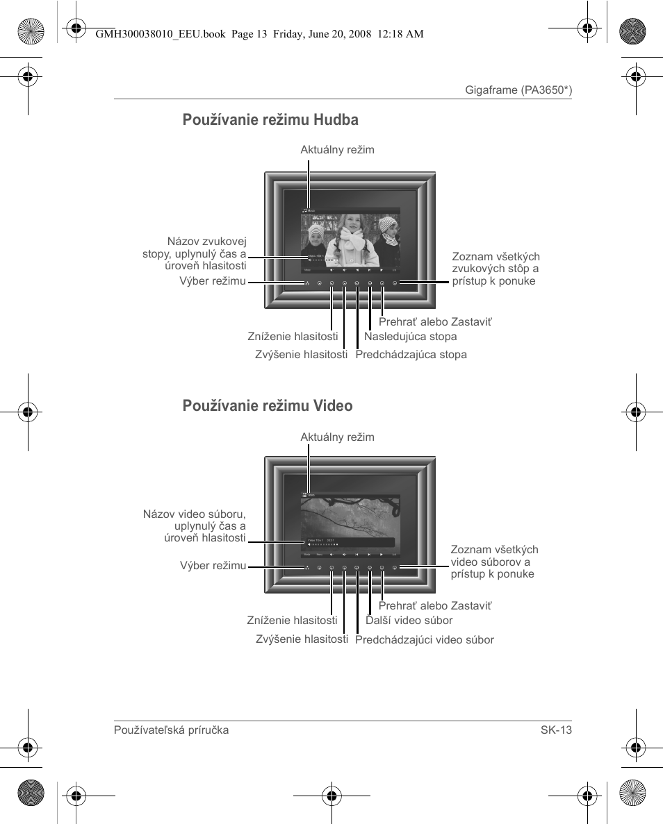 Používanie režimu hudba používanie režimu video | Toshiba Gigaframe Q-Series User Manual | Page 113 / 260