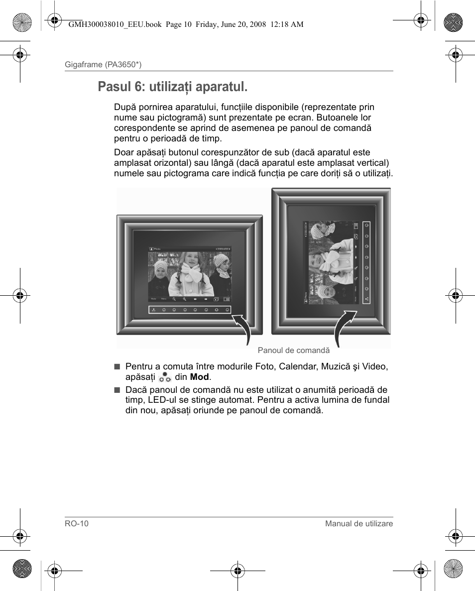 Pasul 6: utilizaţi aparatul | Toshiba Gigaframe Q-Series User Manual | Page 150 / 260