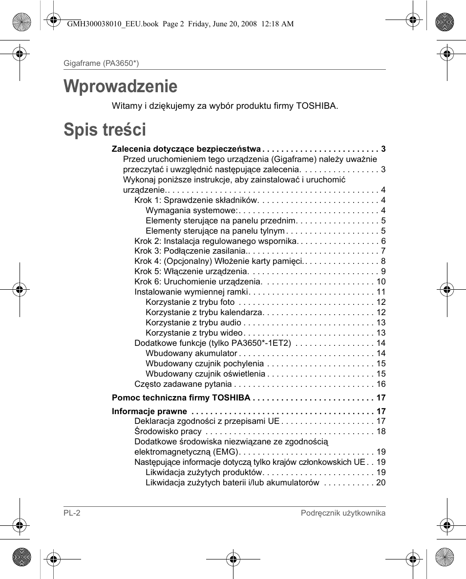 Toshiba Gigaframe Q-Series User Manual | Page 42 / 260