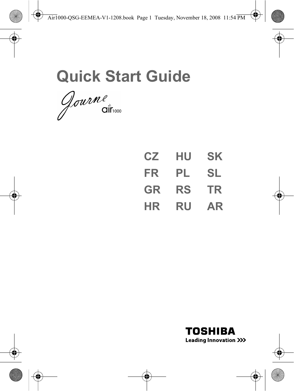 Toshiba JournE Air1000 User Manual | 302 pages