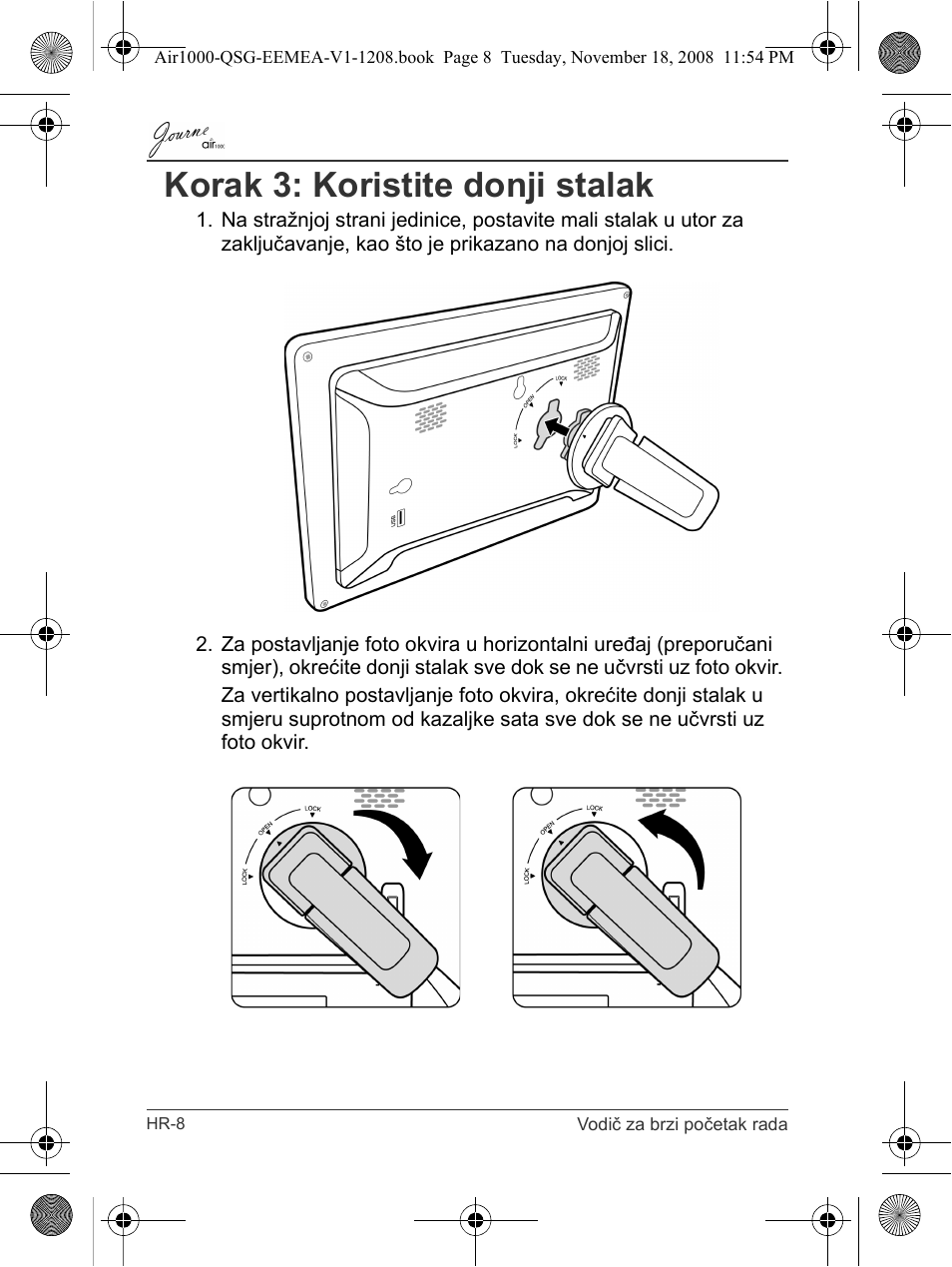 Korak 3: koristite donji stalak | Toshiba JournE Air1000 User Manual | Page 102 / 302