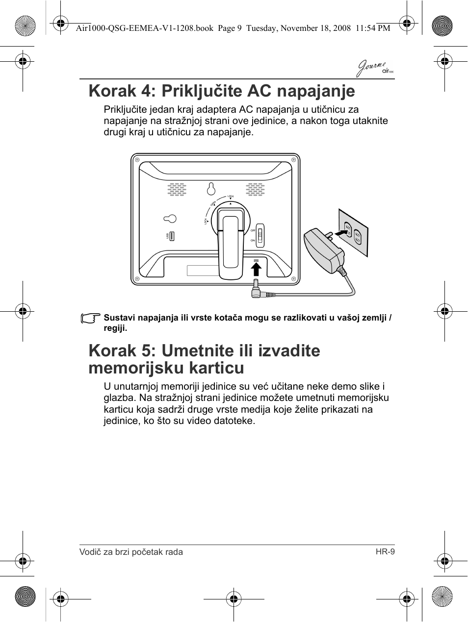 Korak 4: priključite ac napajanje | Toshiba JournE Air1000 User Manual | Page 103 / 302