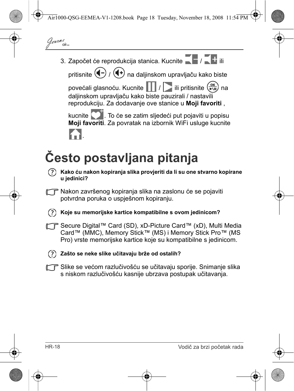 Često postavljana pitanja | Toshiba JournE Air1000 User Manual | Page 112 / 302