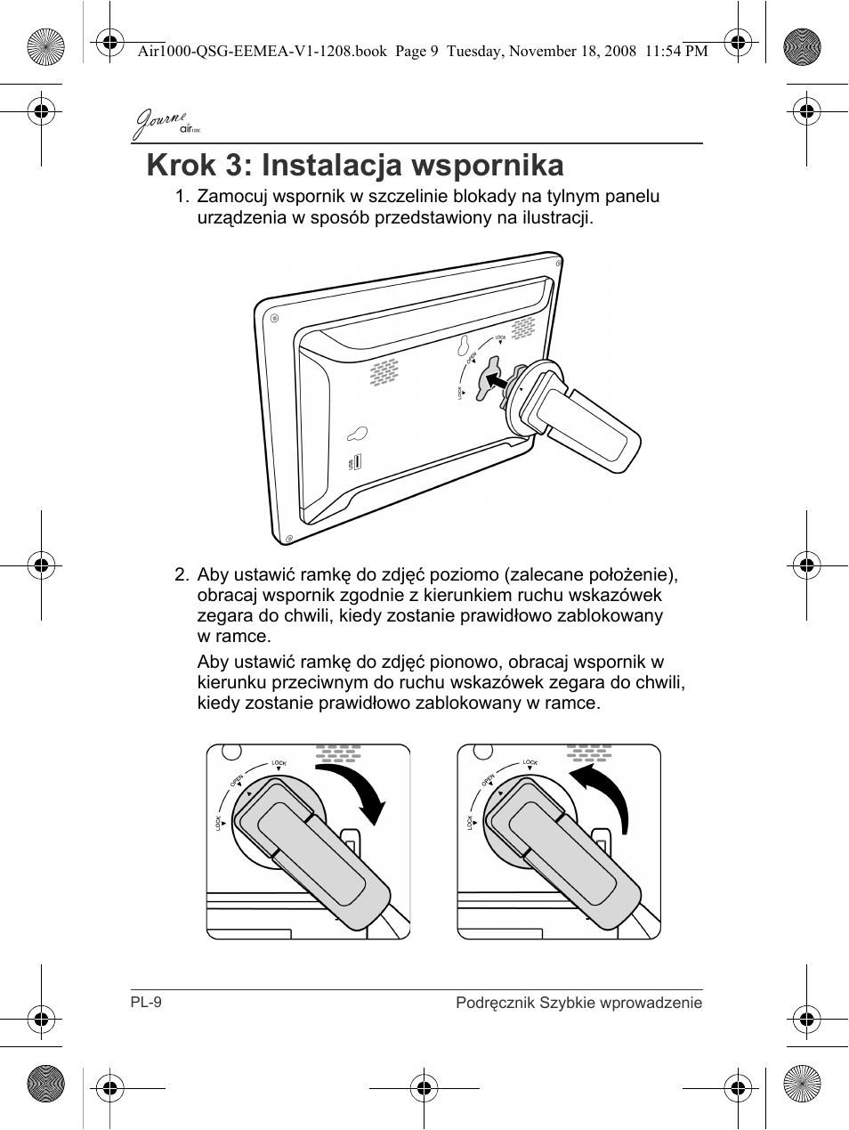 Krok 3: instalacja wspornika | Toshiba JournE Air1000 User Manual | Page 148 / 302