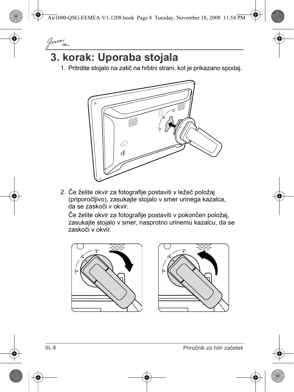 Korak: uporaba stojala | Toshiba JournE Air1000 User Manual | Page 242 / 302