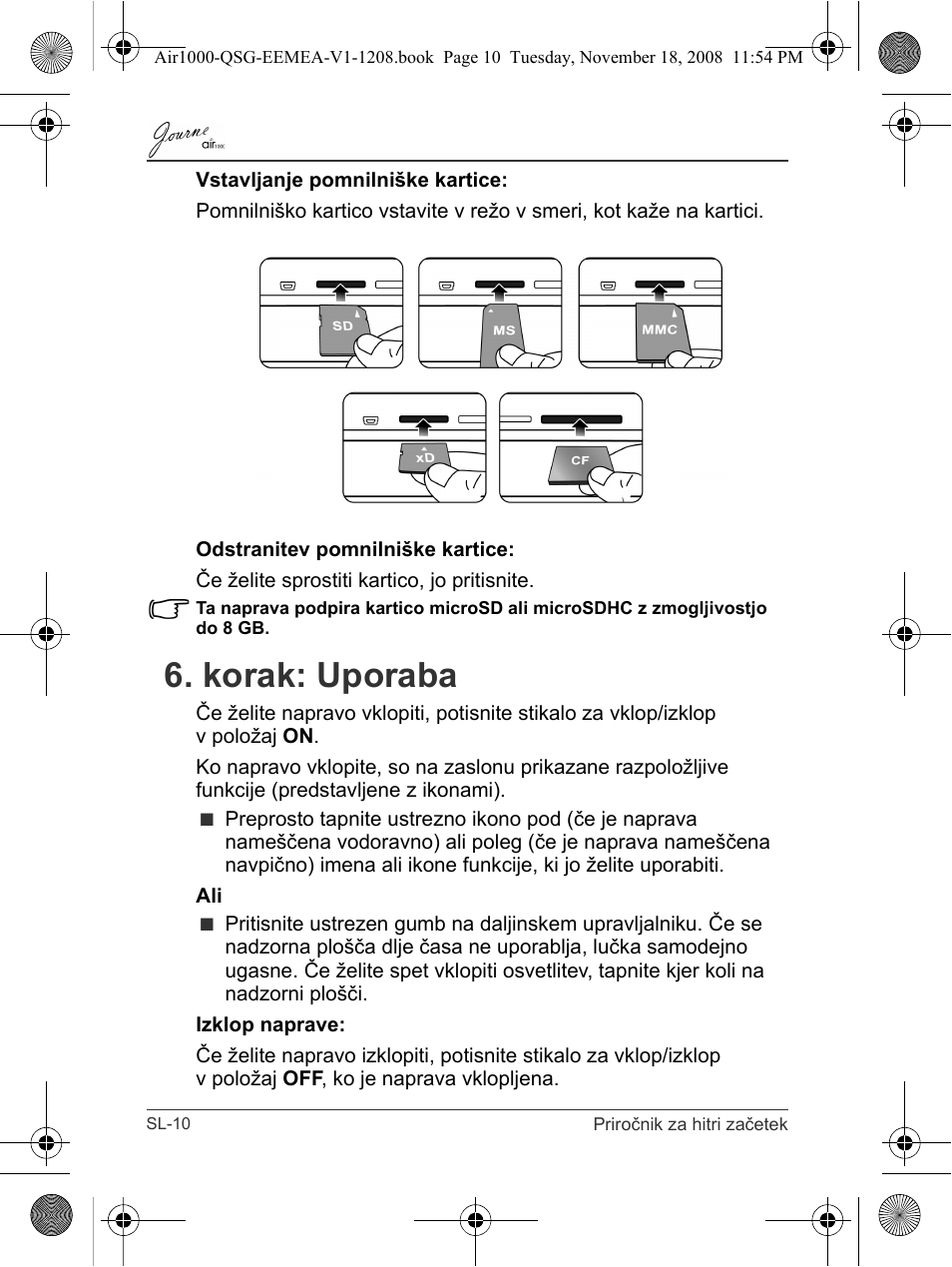 Korak: uporaba | Toshiba JournE Air1000 User Manual | Page 244 / 302