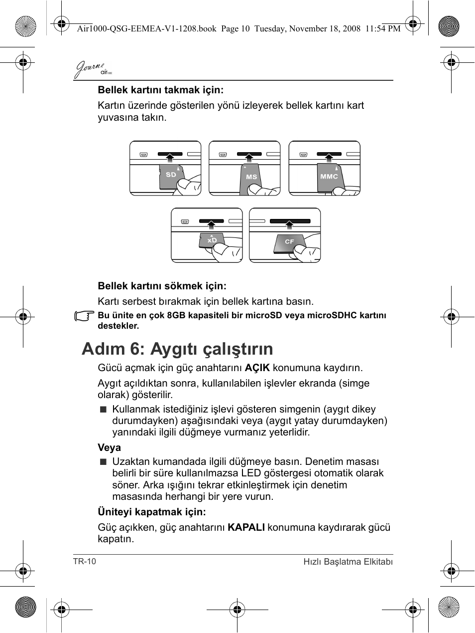 Adım 6: aygıtı çalıştırın | Toshiba JournE Air1000 User Manual | Page 266 / 302