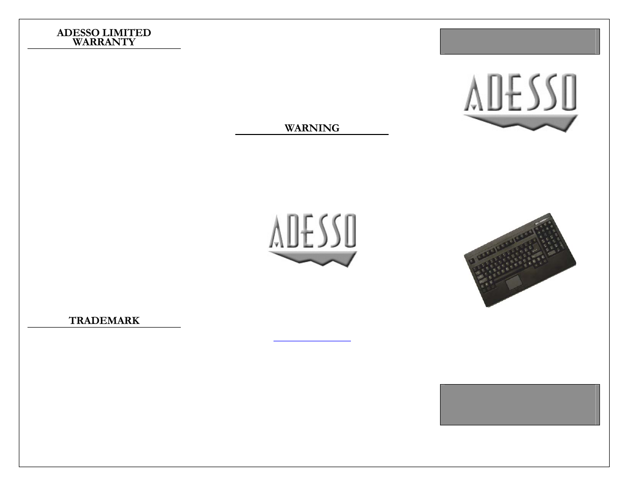 Adesso ACK-730PB User Manual | 2 pages