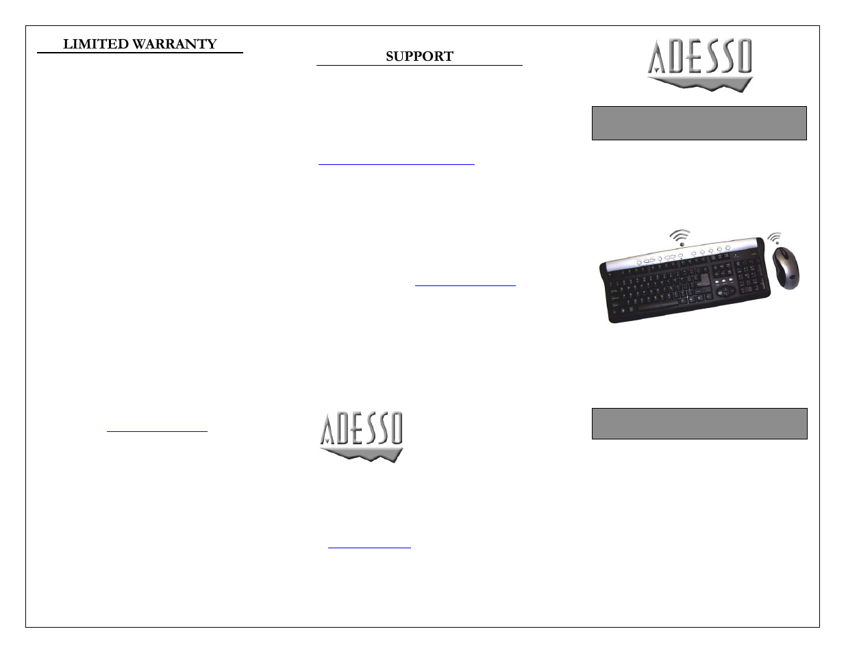 Adesso KB-998 User Manual | 4 pages
