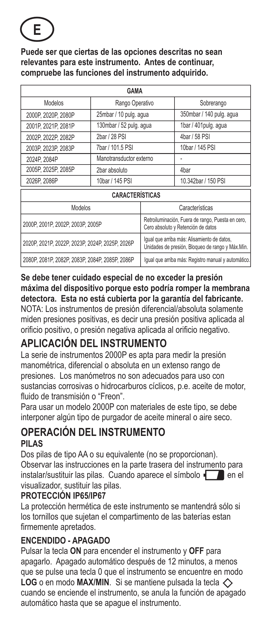 Aplicación del instrumento, Operación del instrumento | Adesso Series 2000 User Manual | Page 14 / 35