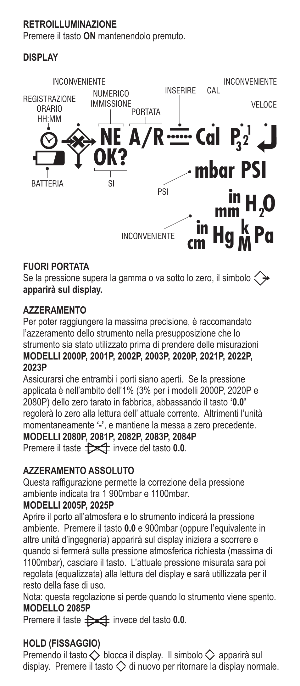 Ne cal p, Mbar psi h o hg pa, Ok? a/r | Adesso Series 2000 User Manual | Page 29 / 35