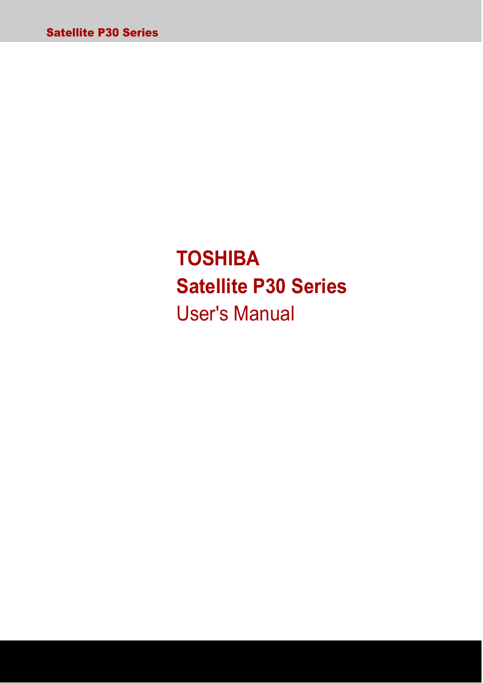 Toshiba Satellite P30 User Manual | 165 pages