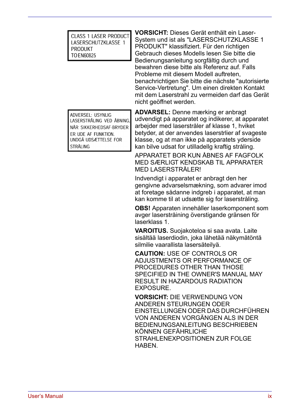 Toshiba Satellite P30 User Manual | Page 9 / 165
