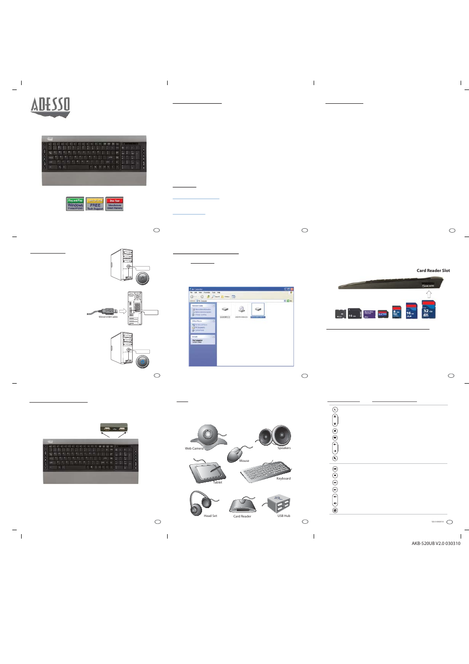 Adesso AKB-520UB User Manual | 1 page