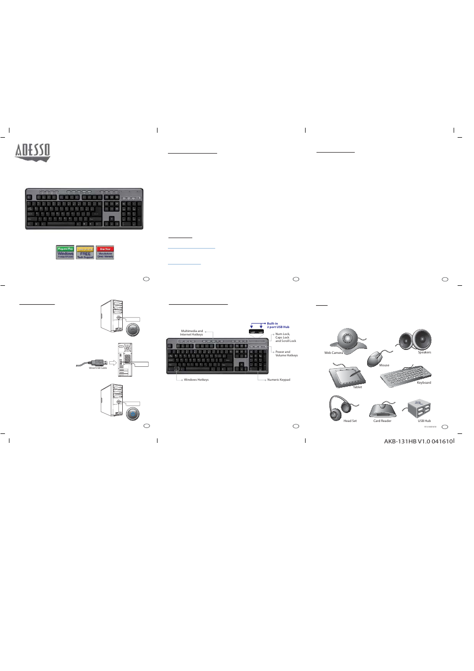 Adesso AKB-131HB User Manual | 1 page