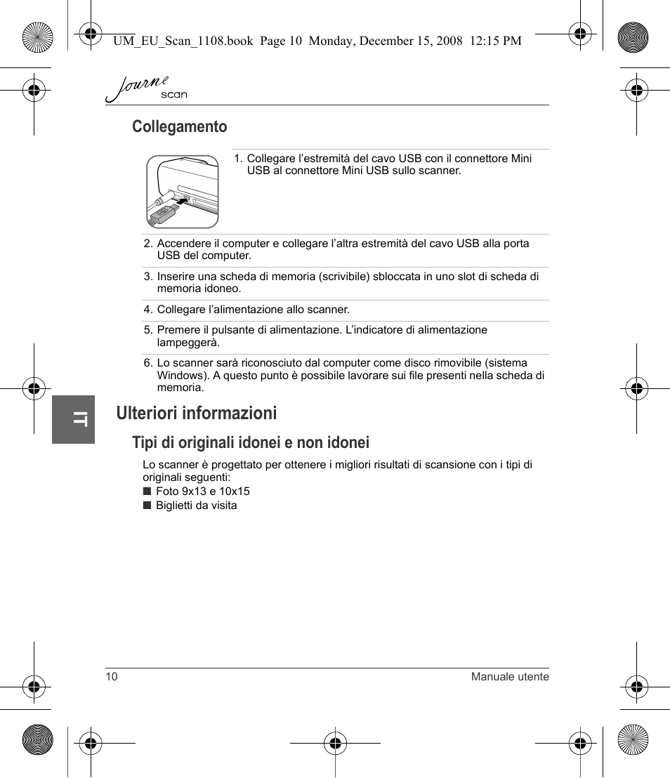 Ulteriori informazioni, Collegamento, Tipi di originali idonei e non idonei | Toshiba JournE Scan User Manual | Page 118 / 198