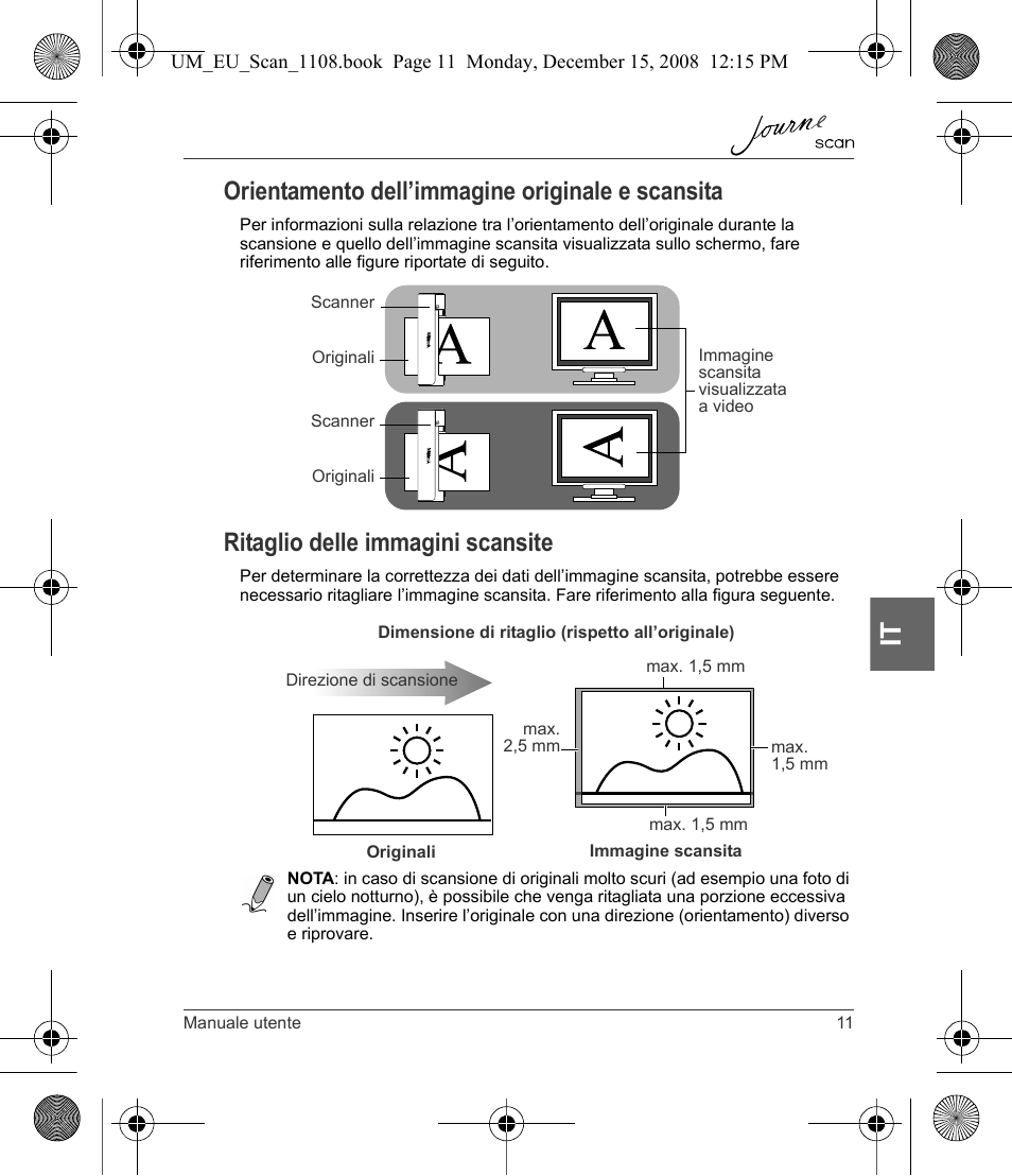 Orientamento dell’immagine originale e scansita, Ritaglio delle immagini scansite | Toshiba JournE Scan User Manual | Page 119 / 198