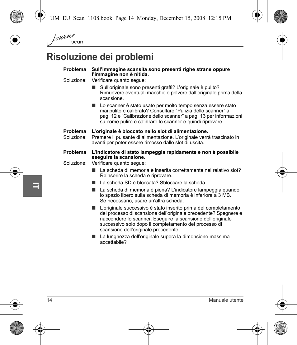 Risoluzione dei problemi | Toshiba JournE Scan User Manual | Page 122 / 198