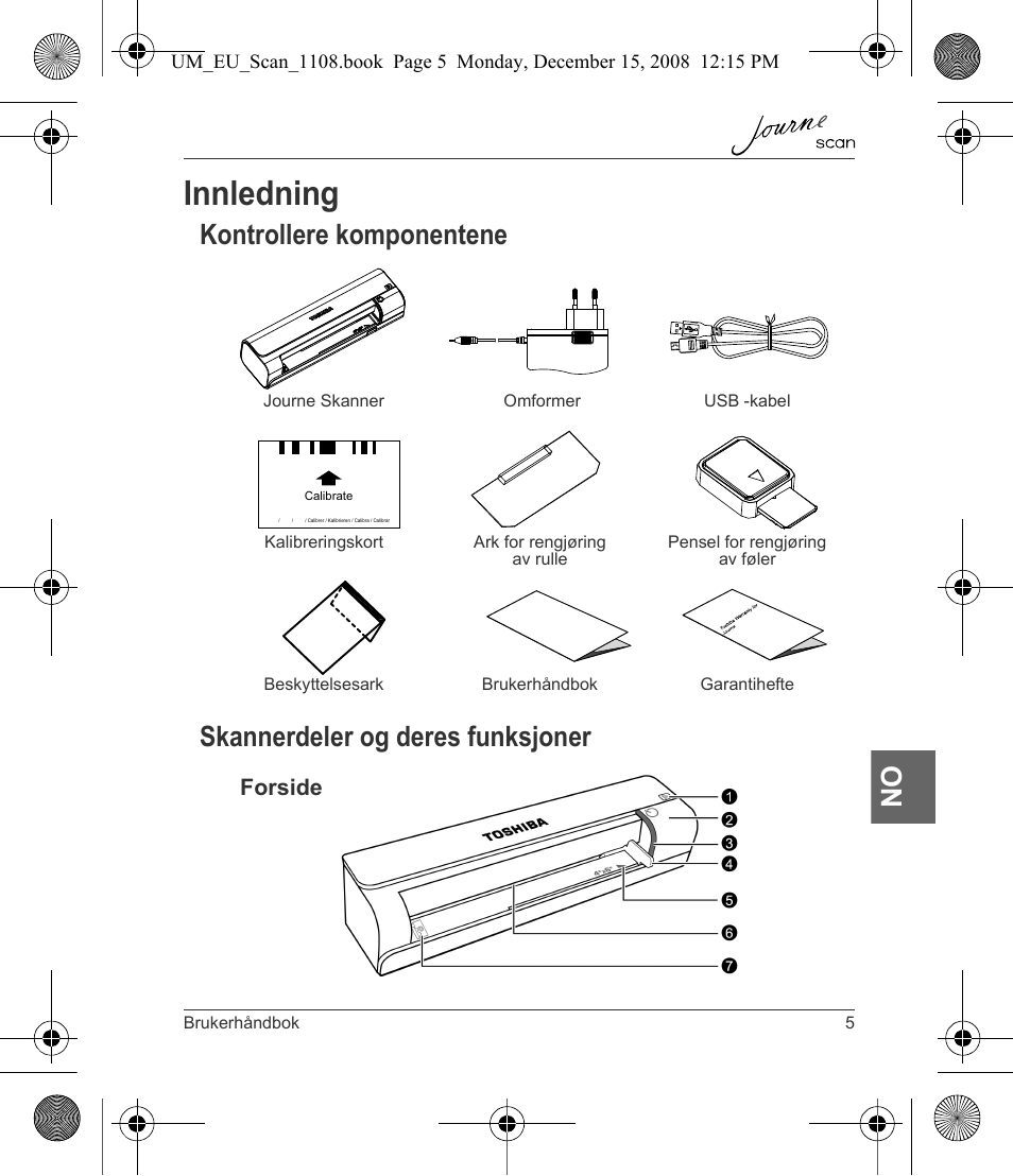 Innledning | Toshiba JournE Scan User Manual | Page 149 / 198