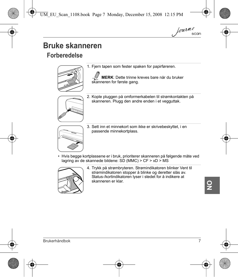 Bruke skanneren, Forberedelse | Toshiba JournE Scan User Manual | Page 151 / 198