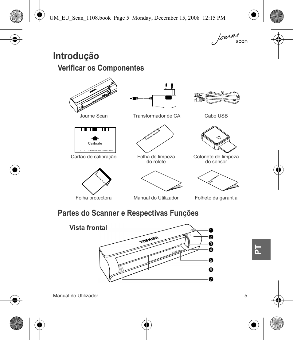 Introdução | Toshiba JournE Scan User Manual | Page 167 / 198