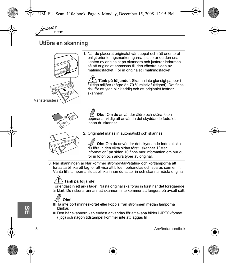 Utföra en skanning, Se utföra en skanning | Toshiba JournE Scan User Manual | Page 188 / 198