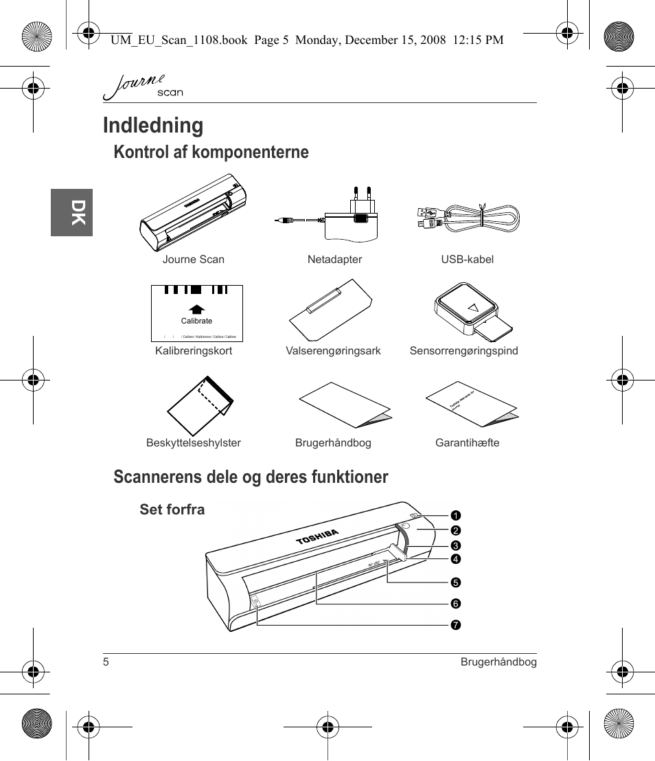 Indledning | Toshiba JournE Scan User Manual | Page 42 / 198