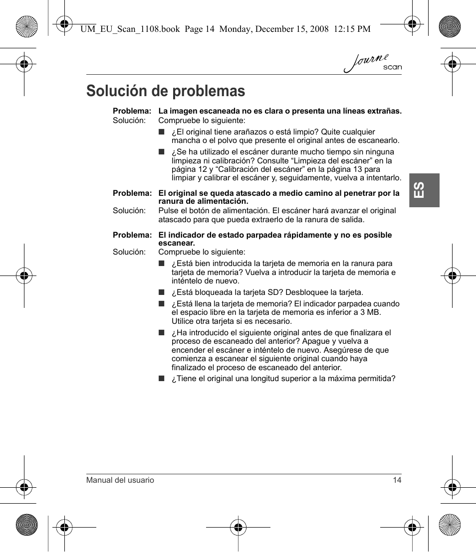 Solución de problemas | Toshiba JournE Scan User Manual | Page 69 / 198