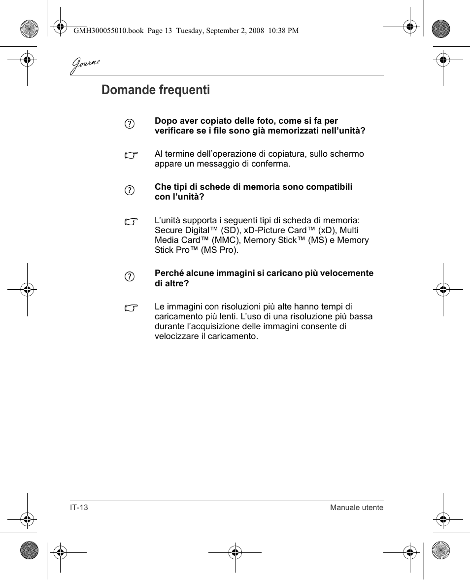 Domande frequenti | Toshiba JournE F800-F801 User Manual | Page 110 / 178