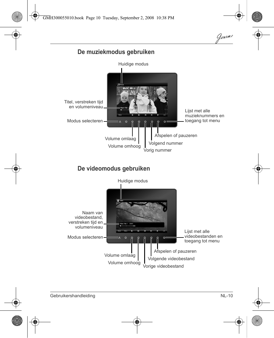 De muziekmodus gebruiken de videomodus gebruiken | Toshiba JournE F800-F801 User Manual | Page 123 / 178