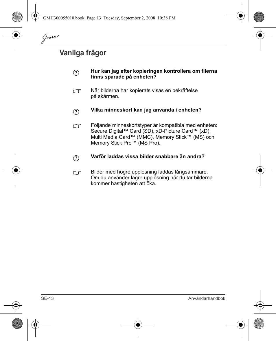Vanliga frågor | Toshiba JournE F800-F801 User Manual | Page 174 / 178