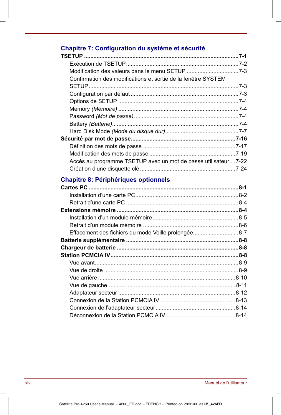 Toshiba Satellite Pro 4220 User Manual | Page 14 / 238