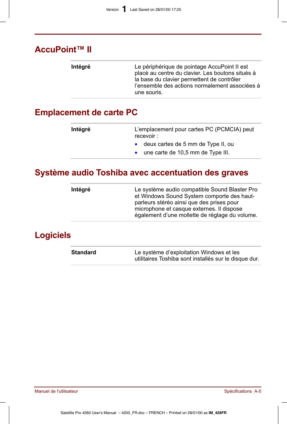 Toshiba Satellite Pro 4220 User Manual | Page 187 / 238