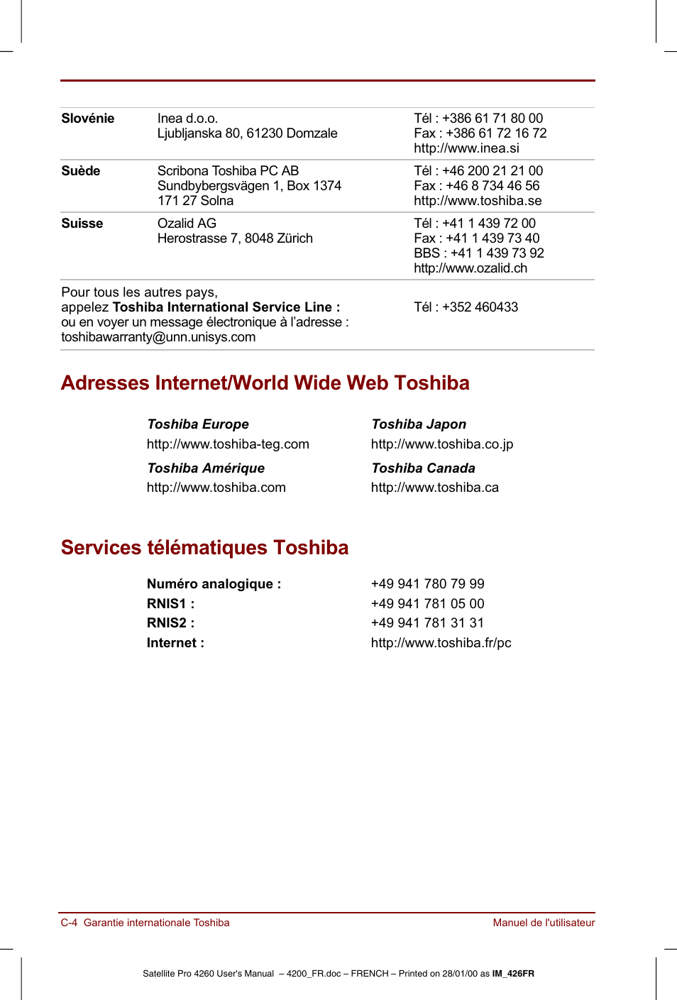 Toshiba Satellite Pro 4220 User Manual | Page 196 / 238