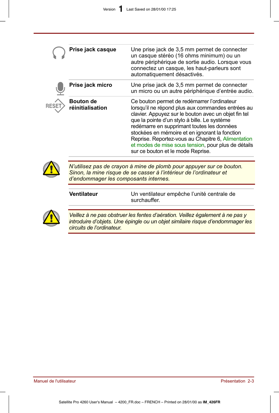 Toshiba Satellite Pro 4220 User Manual | Page 37 / 238