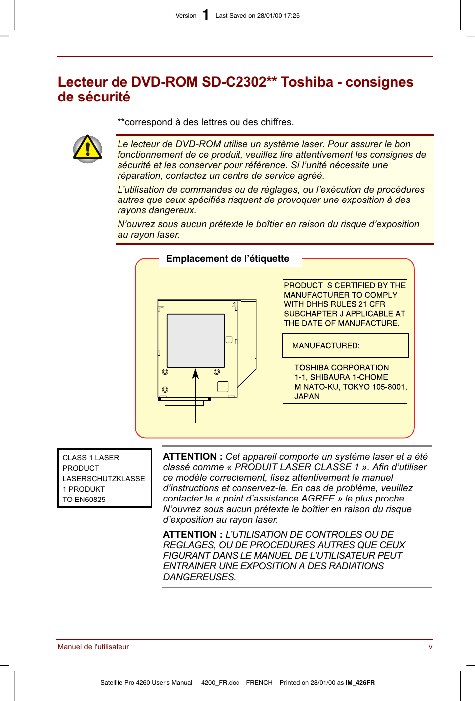 Toshiba Satellite Pro 4220 User Manual | Page 5 / 238