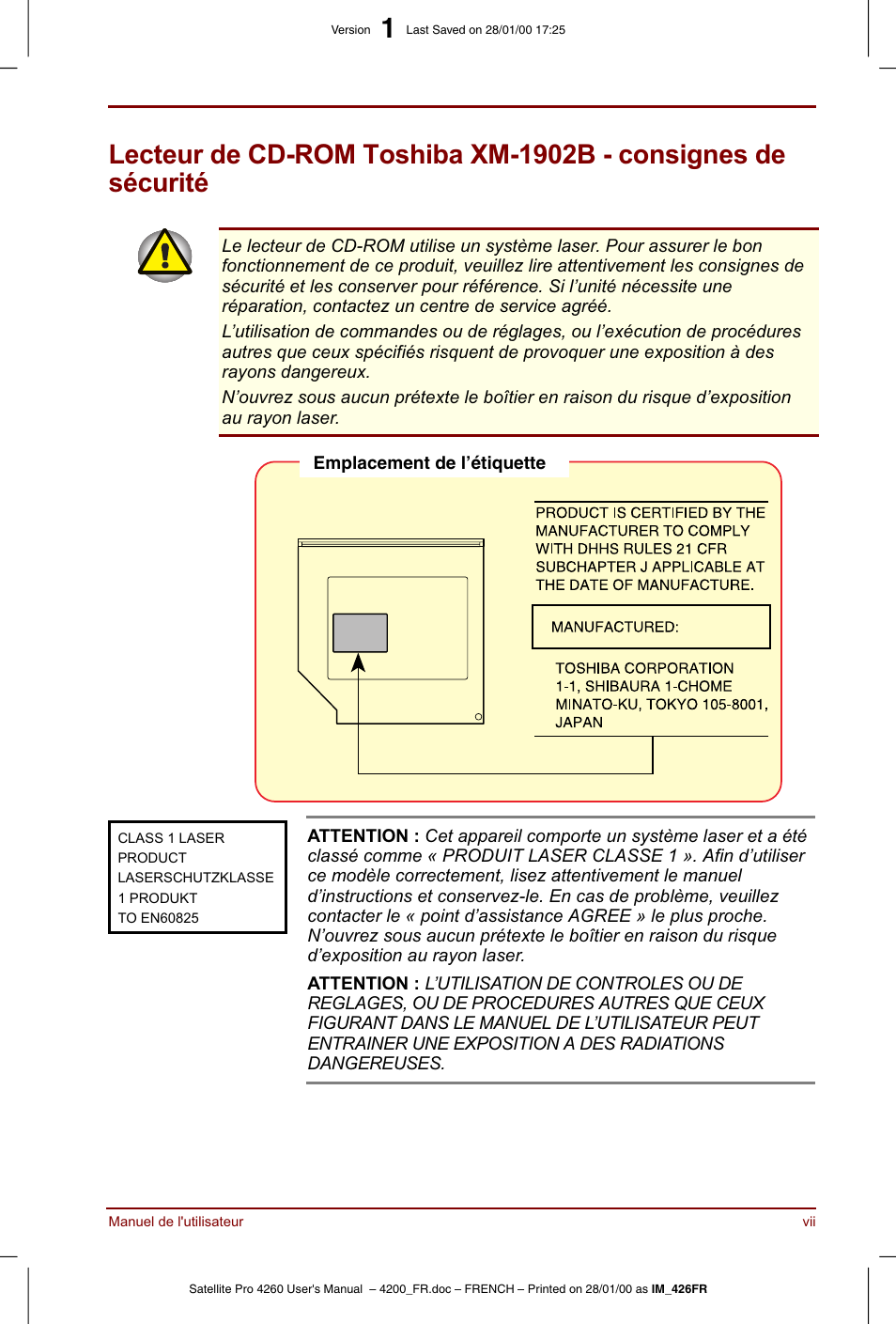 Toshiba Satellite Pro 4220 User Manual | Page 7 / 238