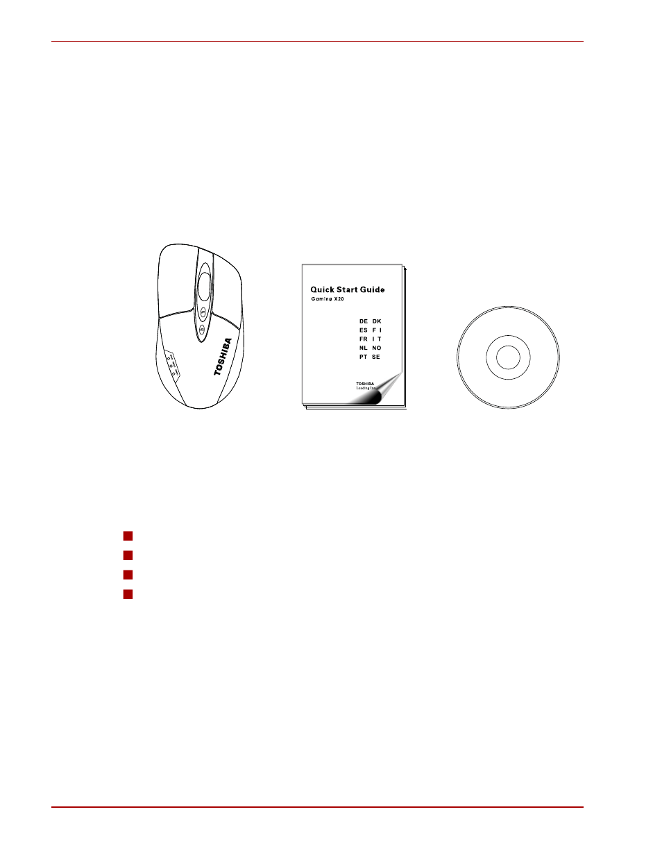 Introduction, Check the components, Safety instructions | Check the components safety instructions | Toshiba Gaming Mouse X20 User Manual | Page 2 / 102