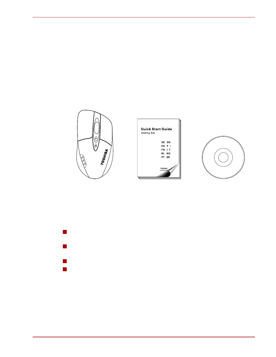 Gebruikershandleiding, Inleiding, De onderdelen controleren | Veiligheidsinstructies, De onderdelen controleren veiligheidsinstructies | Toshiba Gaming Mouse X20 User Manual | Page 65 / 102