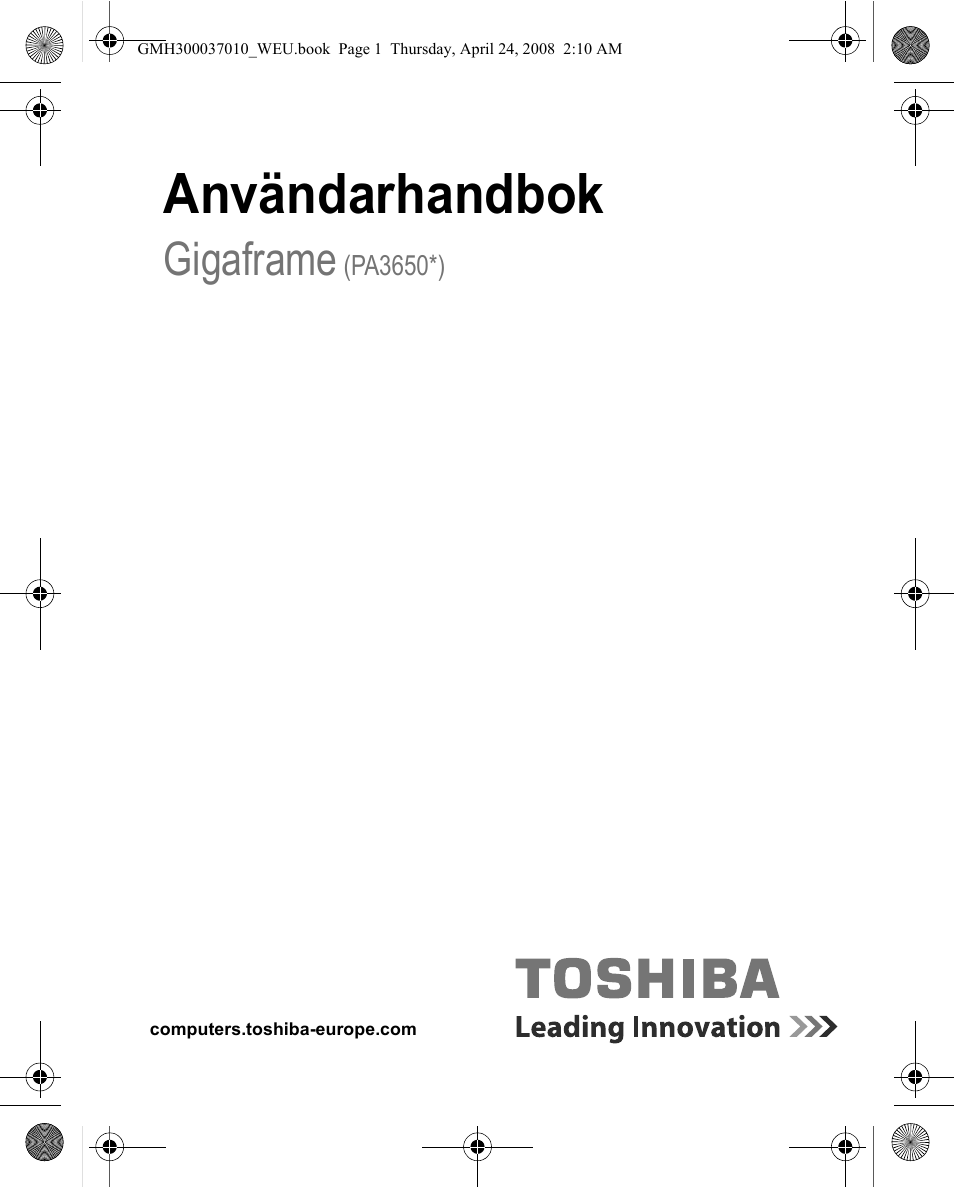 Användarhandbok, Gigaframe | Toshiba Gigaframe Q-Series User Manual | Page 141 / 220