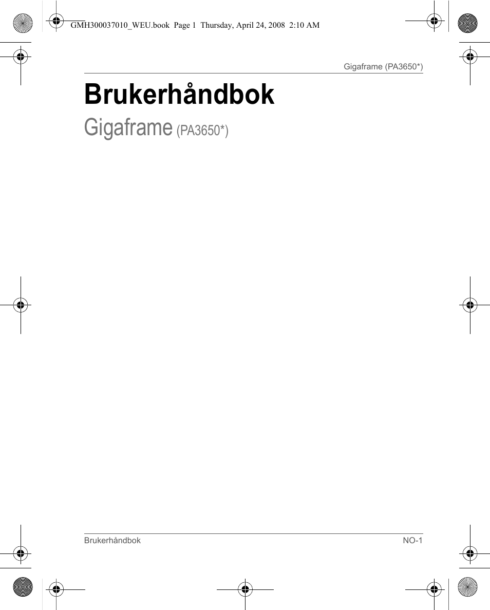 Brukerhåndbok, Gigaframe | Toshiba Gigaframe Q-Series User Manual | Page 161 / 220