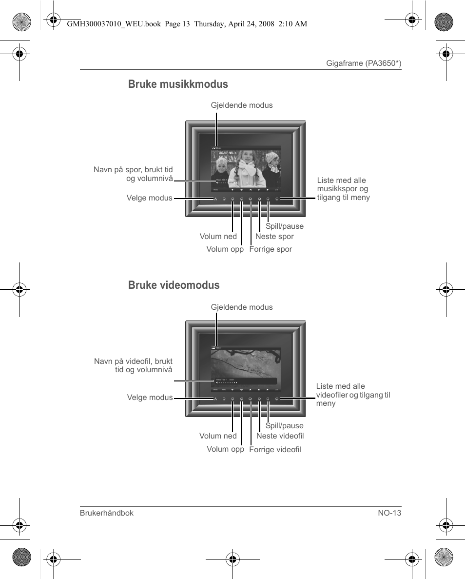 Bruke musikkmodus bruke videomodus | Toshiba Gigaframe Q-Series User Manual | Page 173 / 220