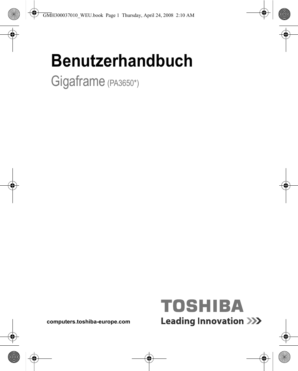 Benutzerhandbuch, Gigaframe | Toshiba Gigaframe Q-Series User Manual | Page 41 / 220