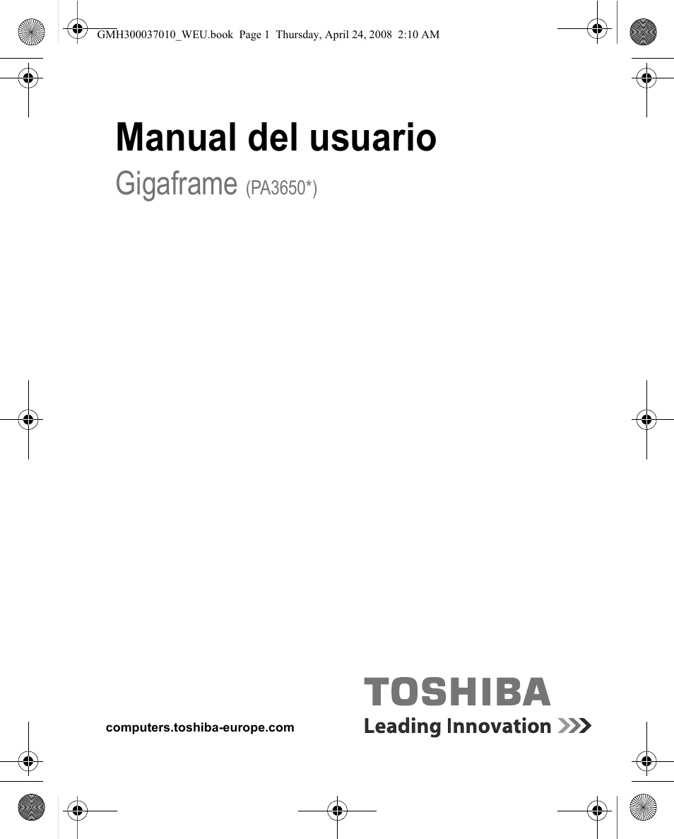 Manual del usuario, Gigaframe | Toshiba Gigaframe Q-Series User Manual | Page 61 / 220
