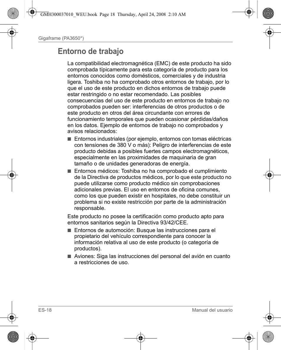 Entorno de trabajo | Toshiba Gigaframe Q-Series User Manual | Page 78 / 220