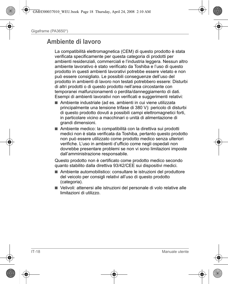 Ambiente di lavoro | Toshiba Gigaframe Q-Series User Manual | Page 98 / 220