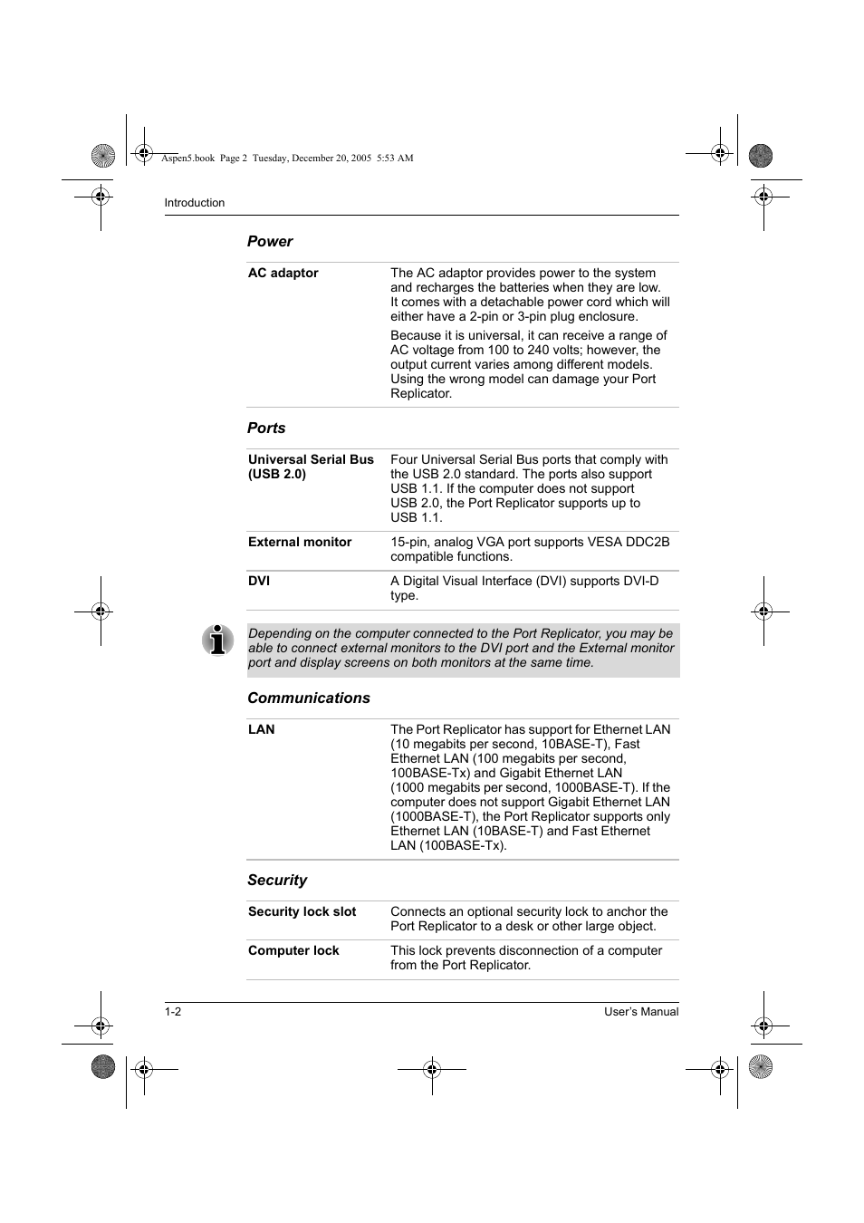 Toshiba Express Port Replicator User Manual | Page 10 / 280