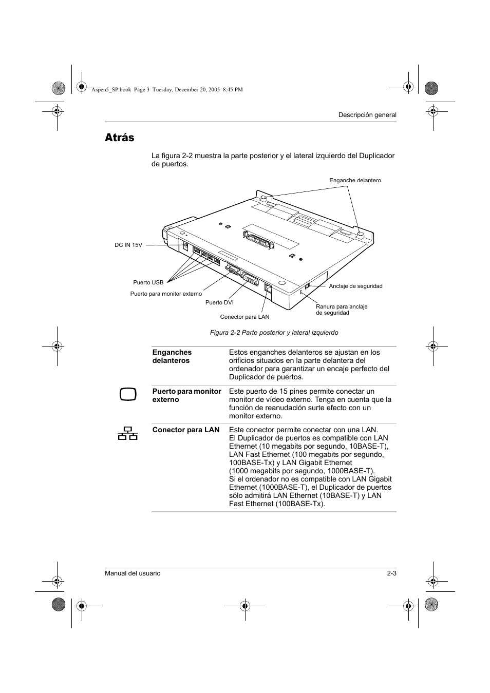 Atrás | Toshiba Express Port Replicator User Manual | Page 135 / 280