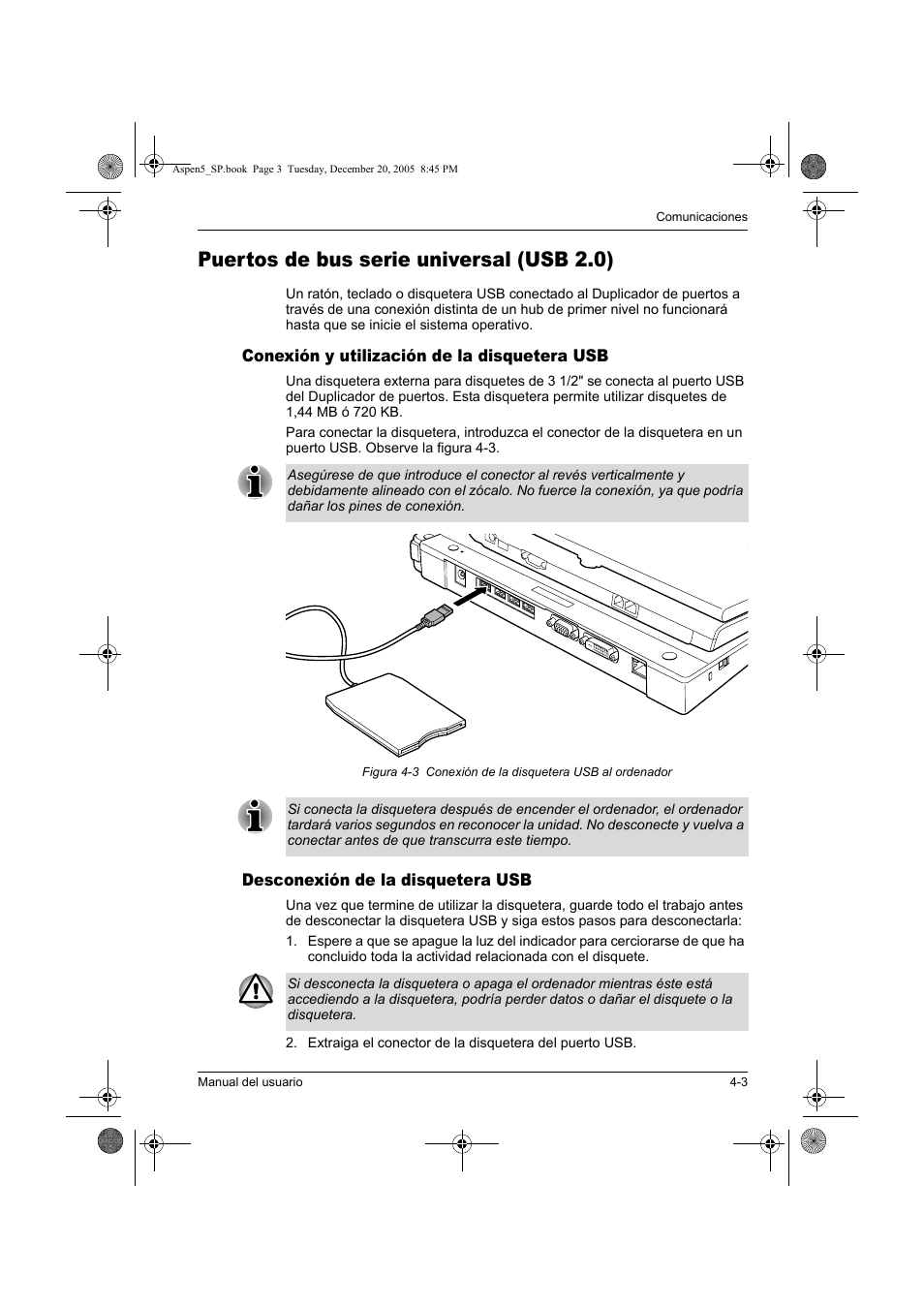 Puertos de bus serie universal (usb 2.0) | Toshiba Express Port Replicator User Manual | Page 147 / 280